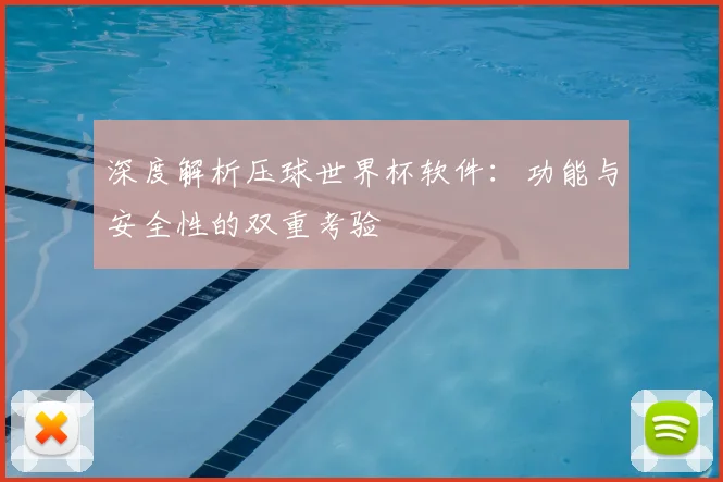 深度解析压球世界杯软件:功能与安全性的双重考验